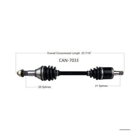 Wide Open OE Replacement CV Axle for CAN AM FRONT LEFT OUTLAND/RENE/450-570 15- CAN-7033